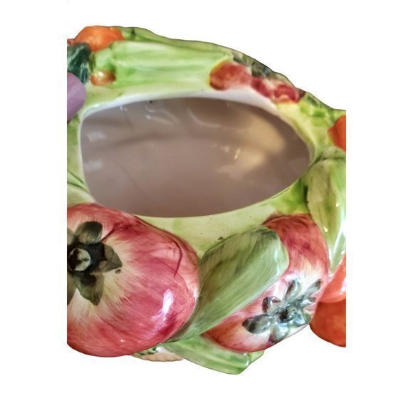 World‎ Bazar Vegetable Basket Ceramic Teapot Vintage 6in - Picture 7 of 12